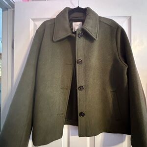 Abercrombie & Fitch Green Wool Jacket women’s size large NWOT